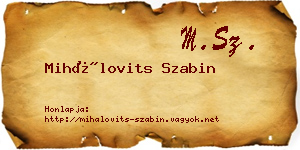 Mihálovits Szabin névjegykártya